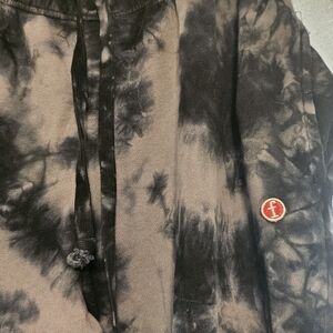 Feejays Black and Gray Tie-Dye Hoodie